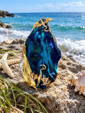 Xxl oyster shell dragon dish